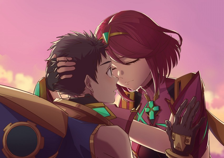 pyra and rex (xenoblade chronicles and 1 more) drawn by ihavetwoooo