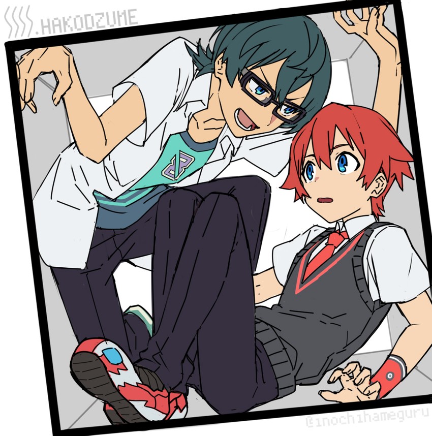 hibiki yuuta and utsumi shou (gridman universe and 1 more) drawn by inochihameguru