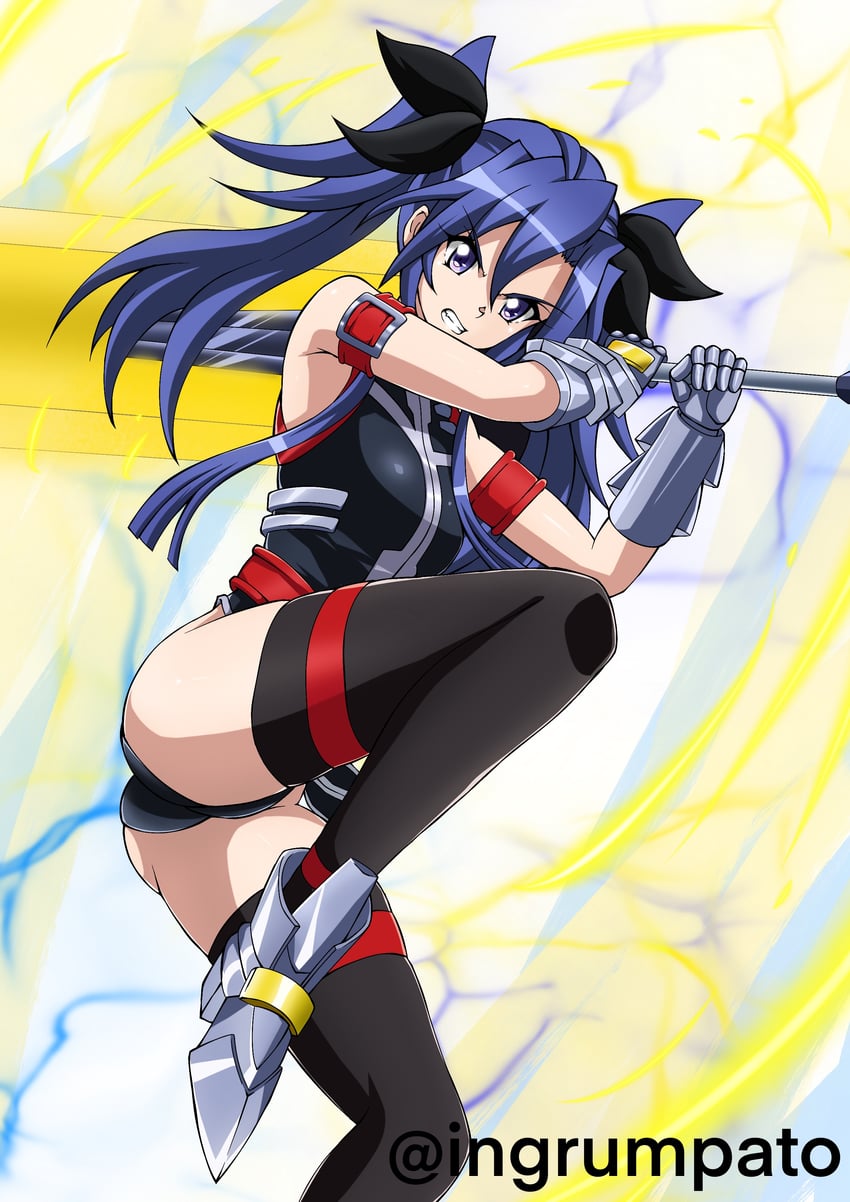fate testarossa, bardiche, kazanari tsubasa, and mizuki nana (lyrical nanoha and 2 more) drawn by kyomeihibiki