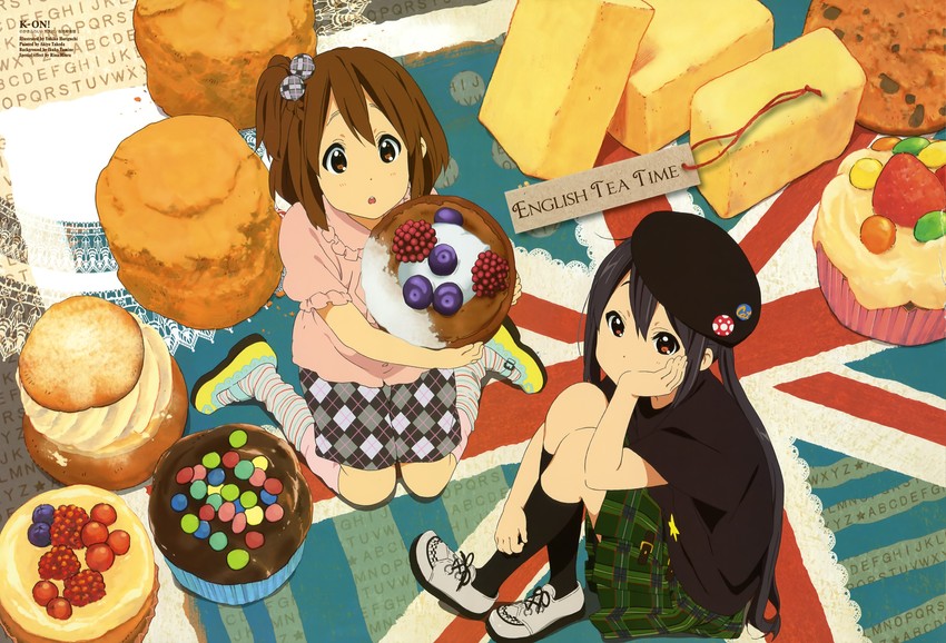 nakano azusa and hirasawa yui (k-on! and 2 more) drawn by horiguchi_yukiko, miura_rina_(colorist), takeda_akiyo, and tamine_ikuko