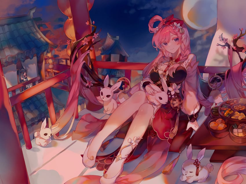 fu hua and elysia (honkai and 1 more) drawn by lucefrantia