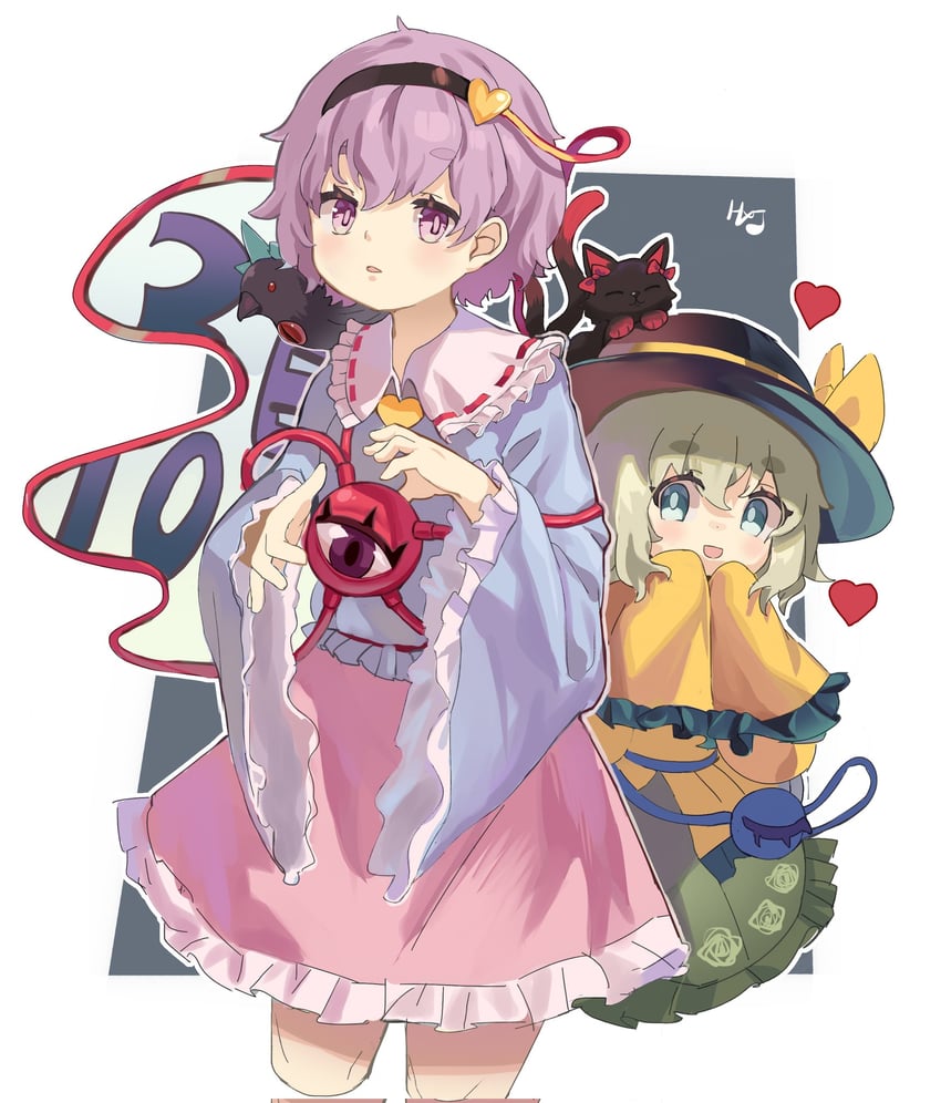 komeiji koishi, komeiji satori, kaenbyou rin, and reiuji utsuho (touhou) drawn by hxj_(2324184595)