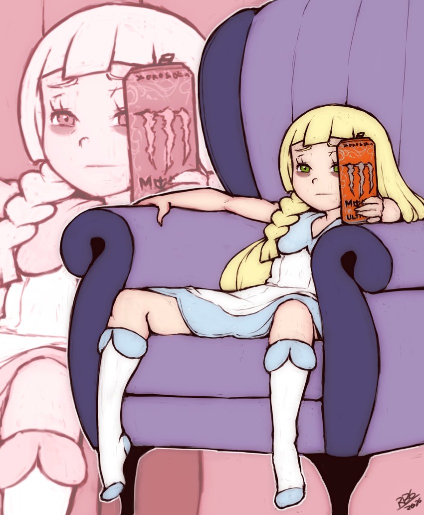 lillie and rich evans (pokemon and 2 more) drawn by randomboobguy