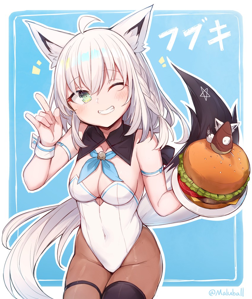 shirakami fubuki, oruyanke, and fall guy (hololive and 1 more) drawn by mou_tama_maru