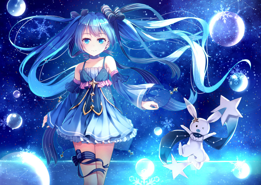 hatsune miku, yuki miku, and rabbit yukine (vocaloid and 1 more) drawn by yan_(nicknikg)