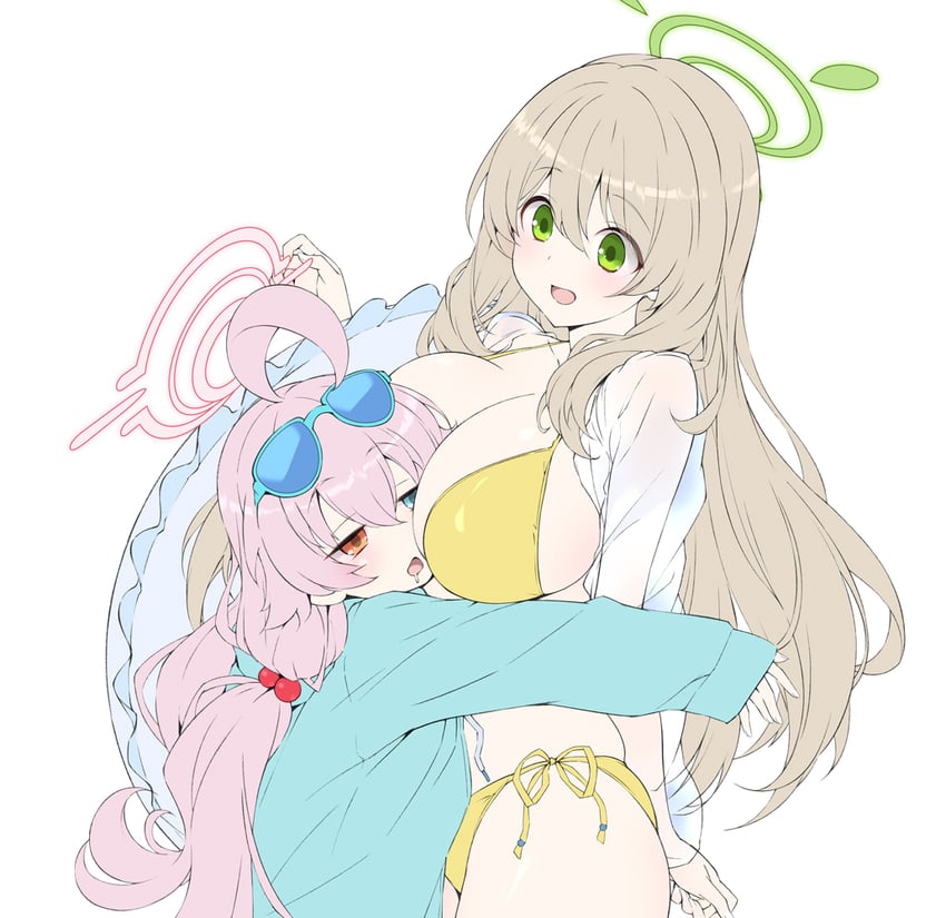 hoshino and nonomi (blue archive) drawn by sakana_(flame_sakana)