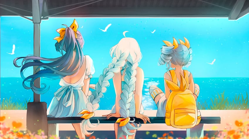 kiana kaslana, raiden mei, and bronya zaychik (honkai and 1 more) drawn by mofumanju