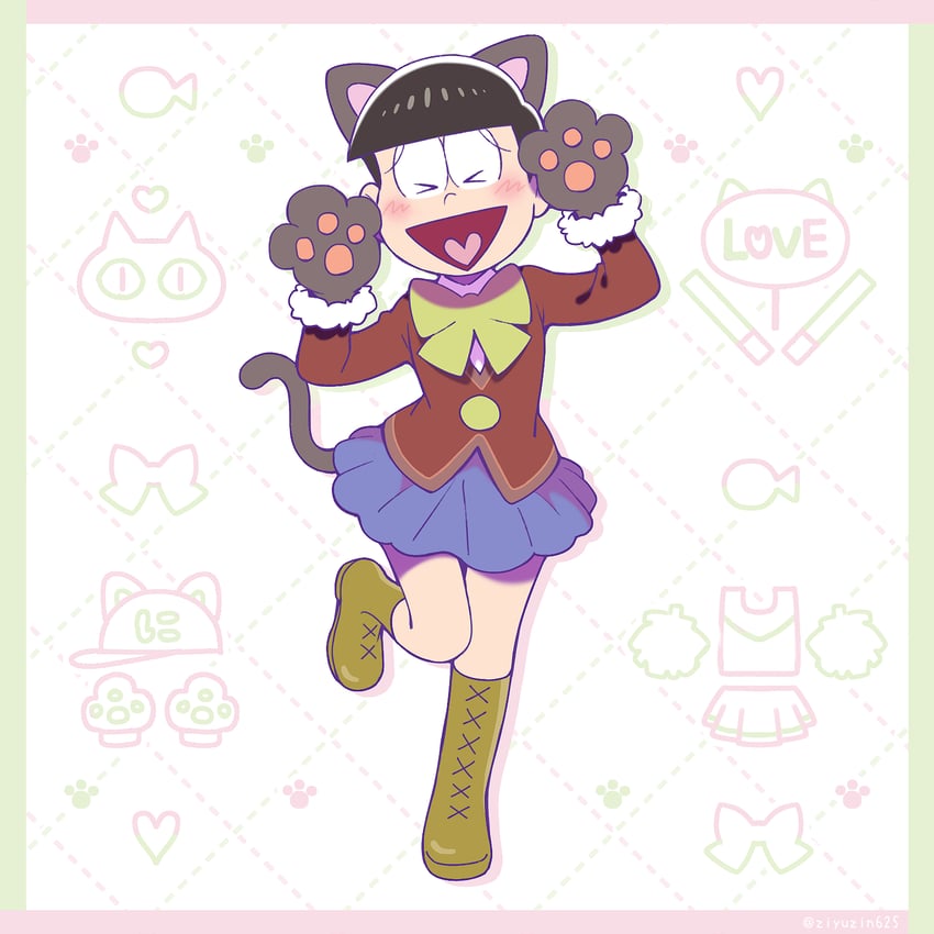matsuno choromatsu and hashimoto nyaa (osomatsu and 1 more) drawn by jiyuuto_(cocyco)