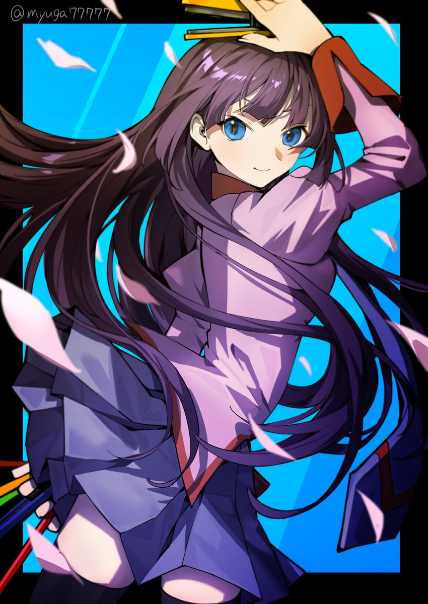 senjougahara hitagi (monogatari and 1 more) drawn by myuga66666