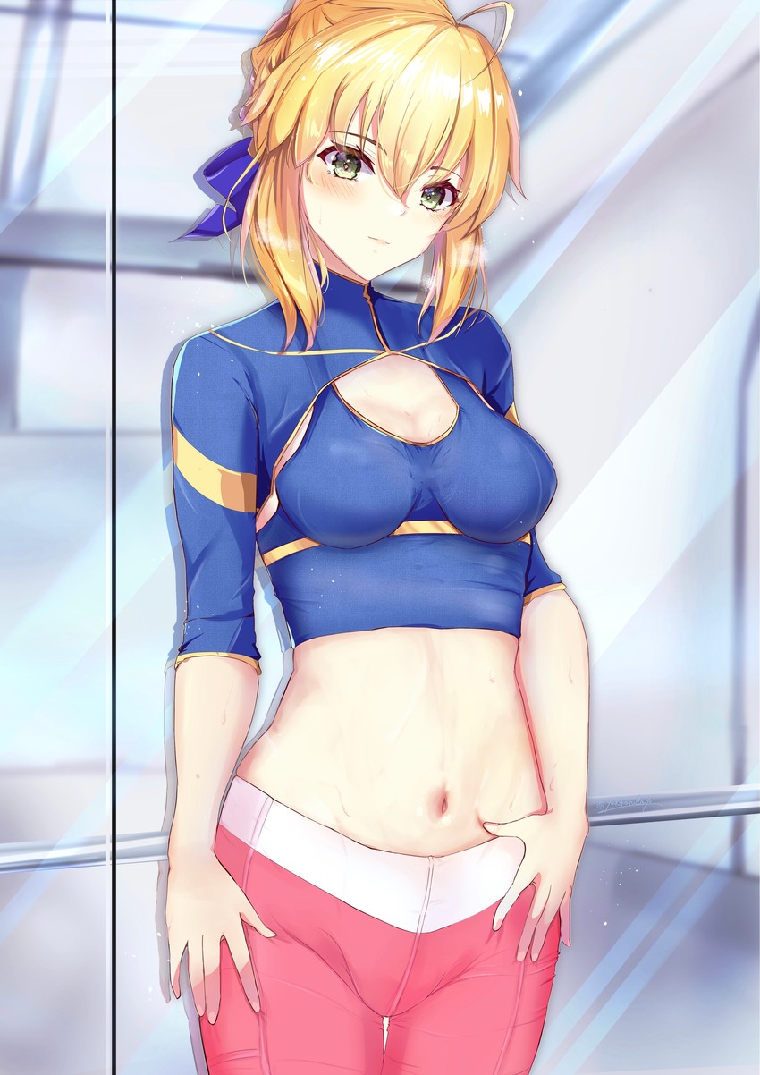 artoria pendragon and saber (fate and 1 more) drawn by yuki_haru