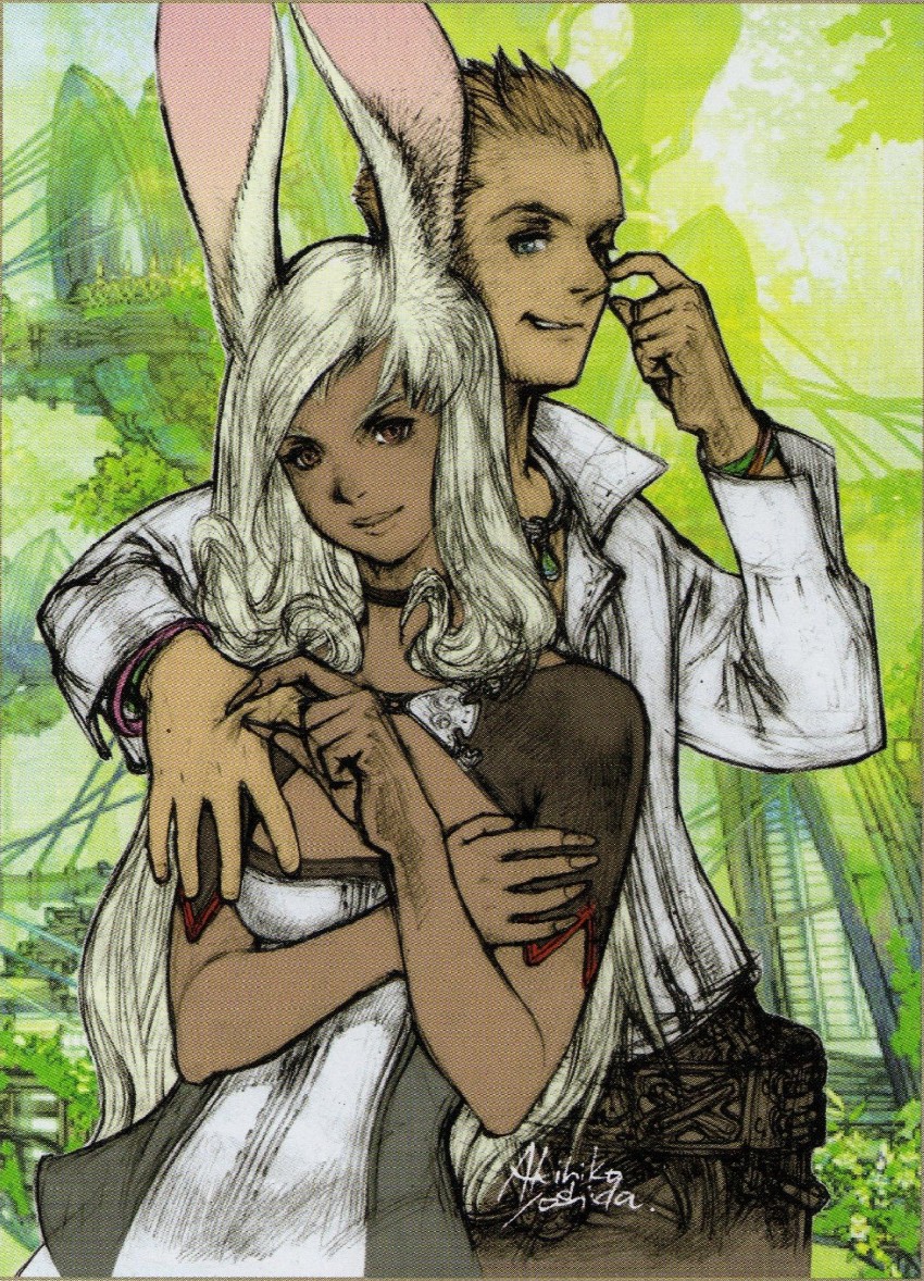 fran and balthier (final fantasy and 1 more) drawn by yoshida_akihiko