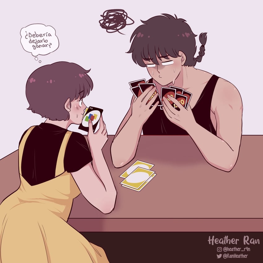 tendou akane and saotome ranma (ranma 1/2) drawn by heatherran