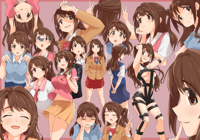 shimamura uzuki (idolmaster and 2 more) drawn by twogie