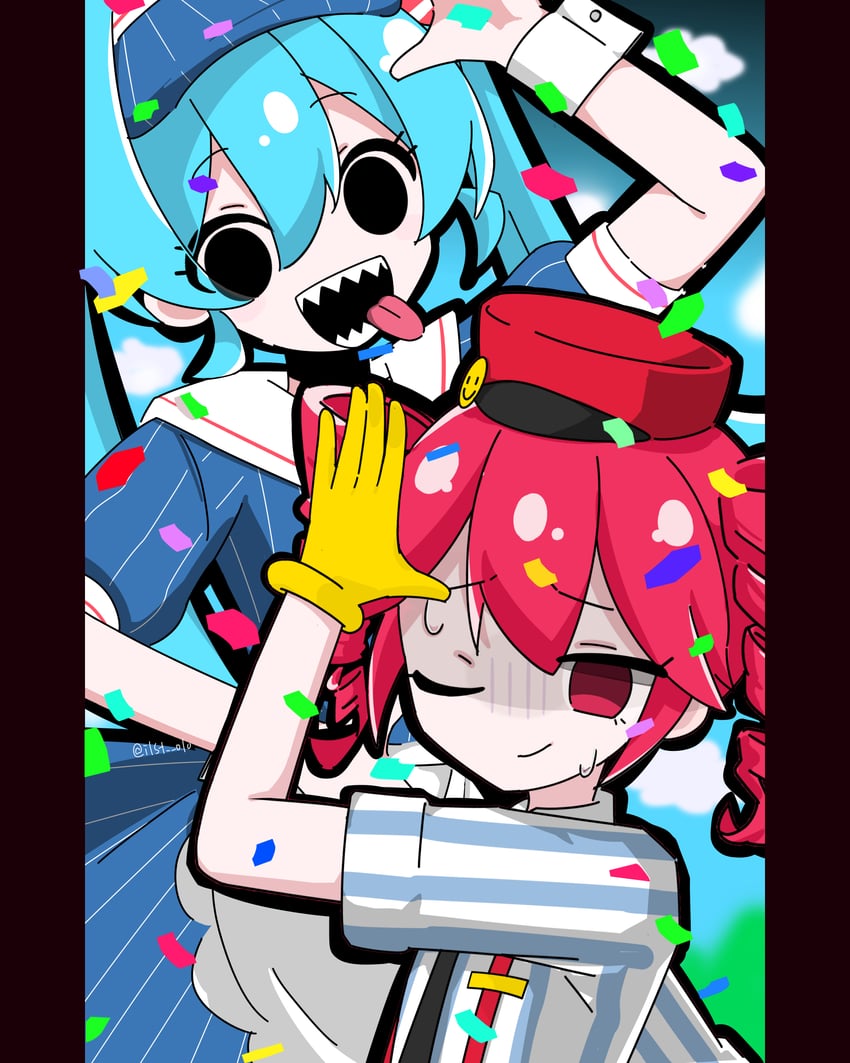 hatsune miku and kasane teto (vocaloid and 2 more) drawn by user_rnru4527