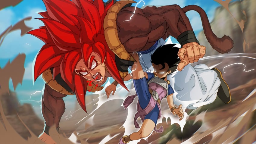 gogeta and cabba (dragon ball and 3 more) drawn by easterhands