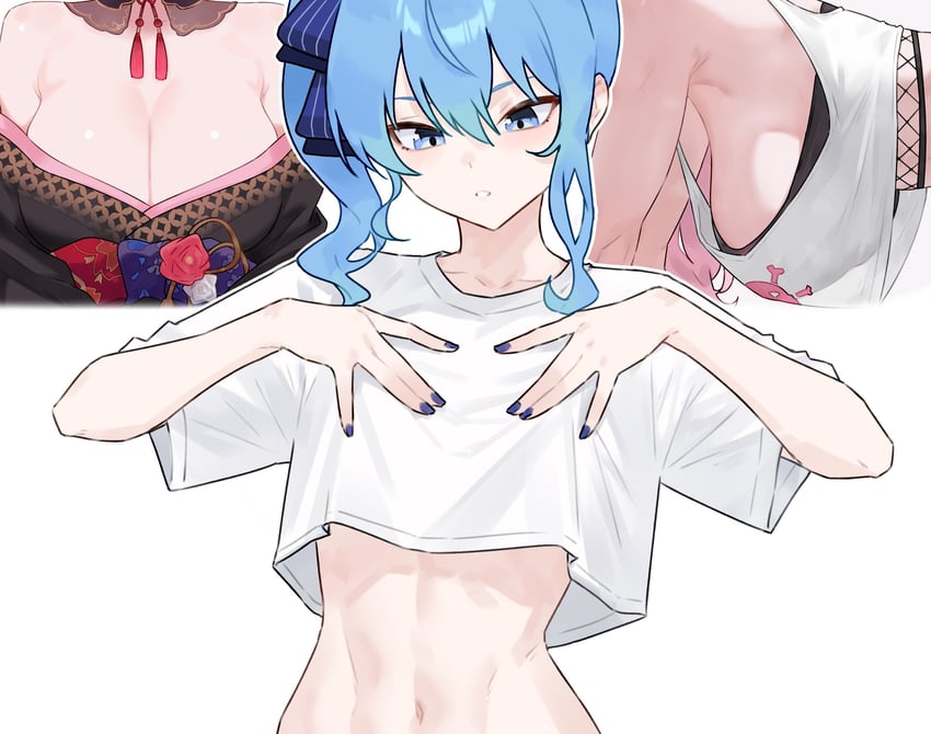 hoshimachi suisei and mori calliope (hololive and 1 more) drawn by bluefield