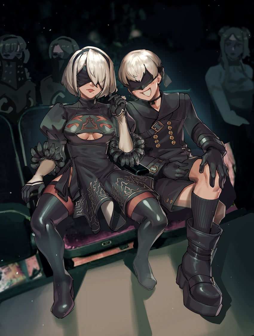2b, 9s, commander, operator 6o, operator 21o, and 1 more (nier and 1 more) drawn by barley_juice
