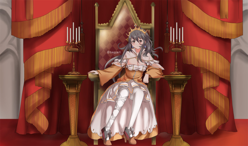 queen elizabeth and elizabeth i (warship girls r and 2 more) drawn by beta_(joutarou)