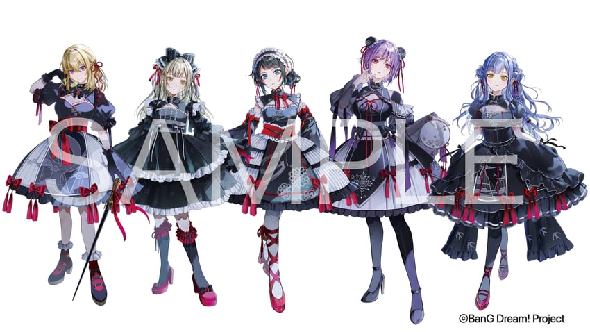 togawa sakiko, wakaba mutsumi, yahata umiri, misumi uika, mortis, and 5 more (bang dream! and 1 more) drawn by nekoyama_iori