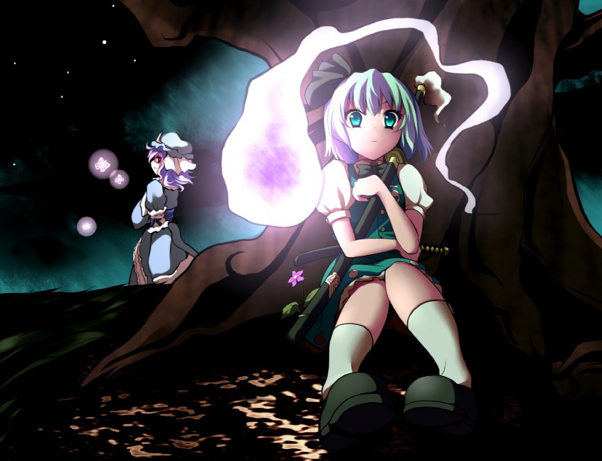 konpaku youmu and saigyouji yuyuko (touhou) drawn by uruu_gekka