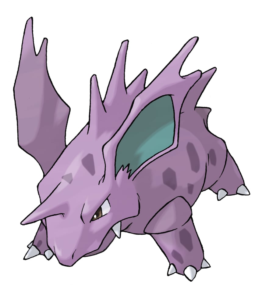 nidorino (pokemon and 1 more) drawn by sugimori_ken