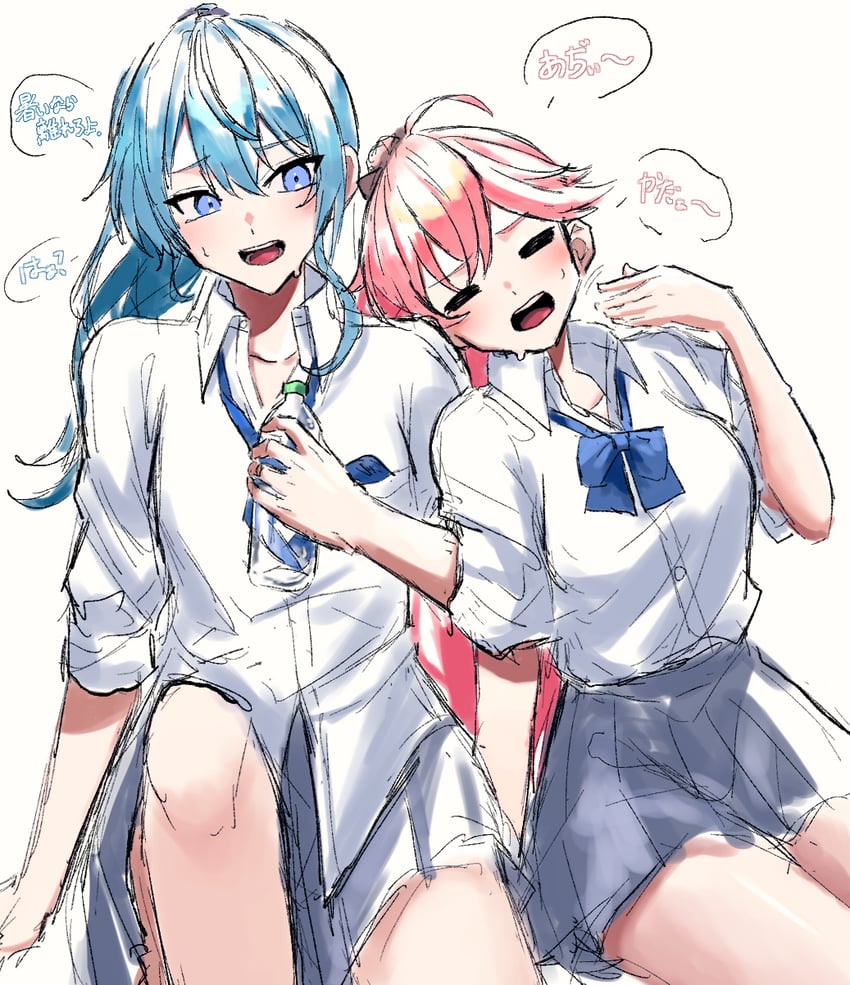 hoshimachi suisei and sakura miko (hololive and 1 more) drawn by a-rufu