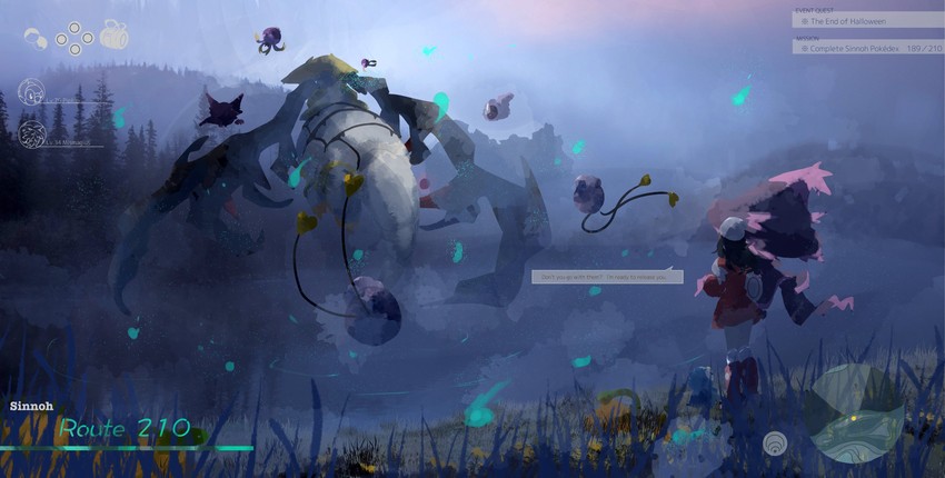 dawn, piplup, gastly, drifloon, mismagius, and 3 more (pokemon and 2 more) drawn by umi_hire
