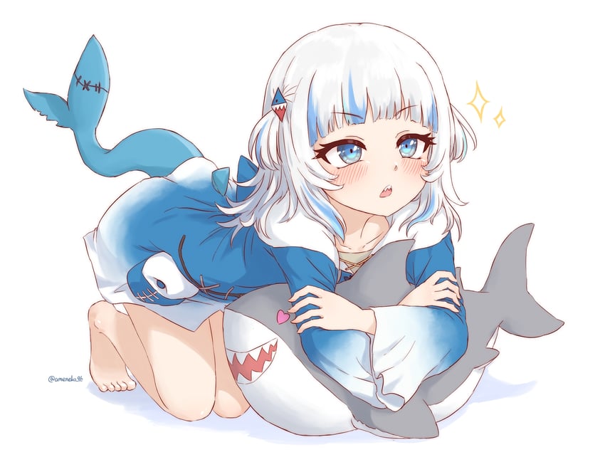 gawr gura (hololive and 1 more) drawn by ameneko_kuro