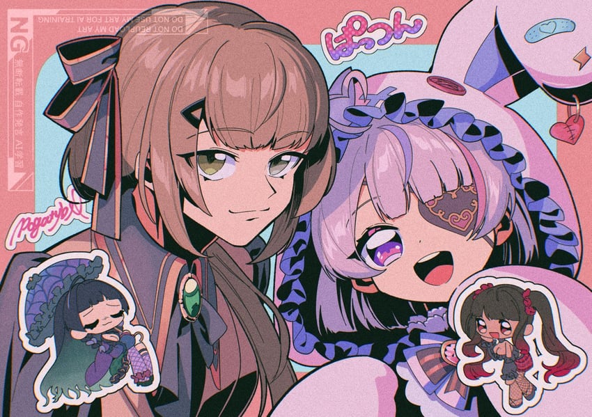 maria marionette, scarle yonaguni, alban knox, and meloco kyoran (nijisanji and 1 more) drawn by pogatyb