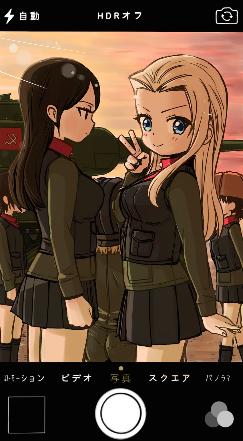 katyusha, nonna, clara, nina, and alina (girls und panzer) drawn by hone_(honehone083)