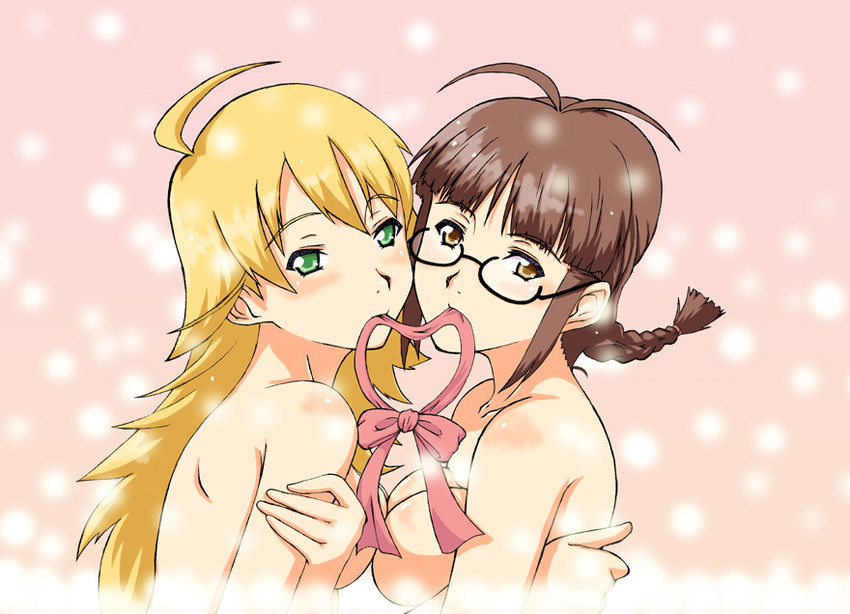 hoshii miki and akizuki ritsuko (idolmaster and 1 more) drawn by hiropon_(iianbe)