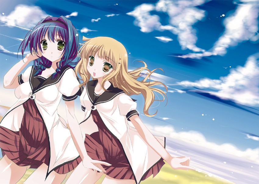 oomuro sakurako and furutani himawari (yuruyuri) drawn by nakamura_beta