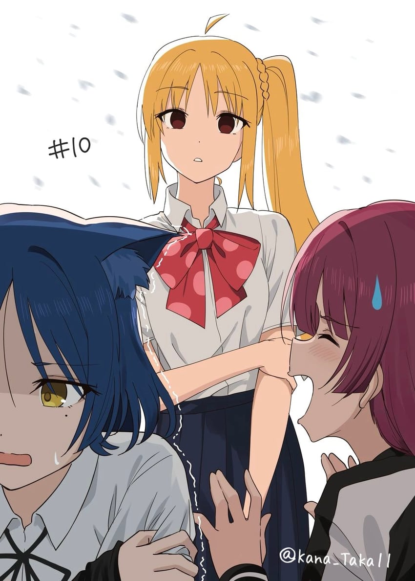 ijichi nijika, yamada ryo, and hiroi kikuri (bocchi the rock!) drawn by kanaria_hisagi