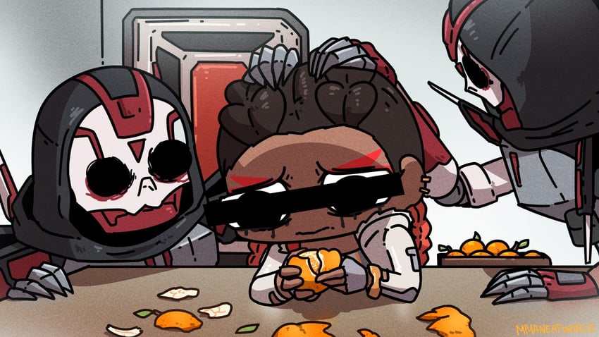 loba and revenant (apex legends and 1 more) drawn by miyan_(oceanmaiden)