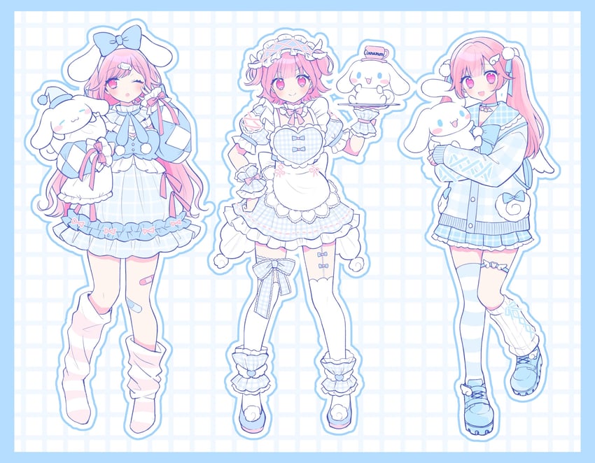 ootori emu and cinnamoroll (project sekai and 2 more) drawn by pnyo_emc