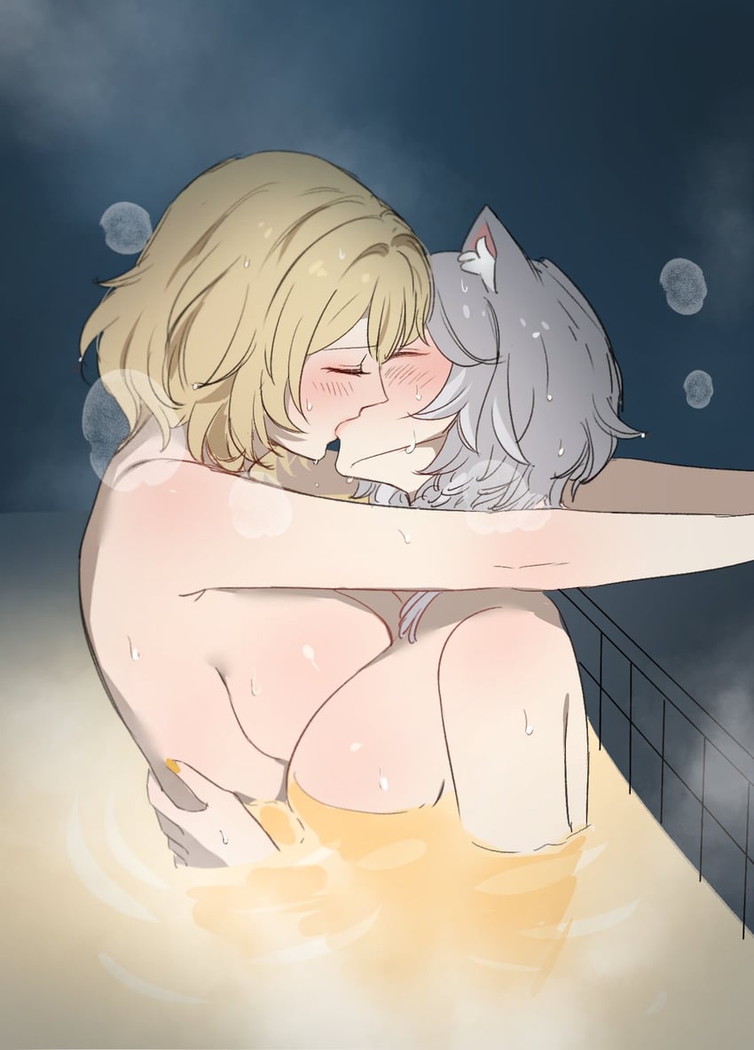aglaea and cipher (honkai and 1 more) drawn by 9_(hcl9fg)