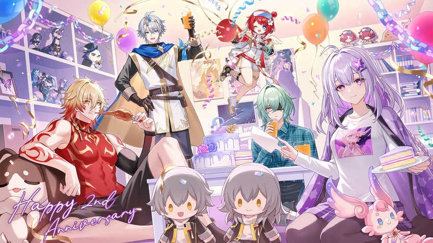 trailblazer, stelle, march 7th, caelus, phainon, and 9 more (honkai and 1 more) drawn by amaichi_esora