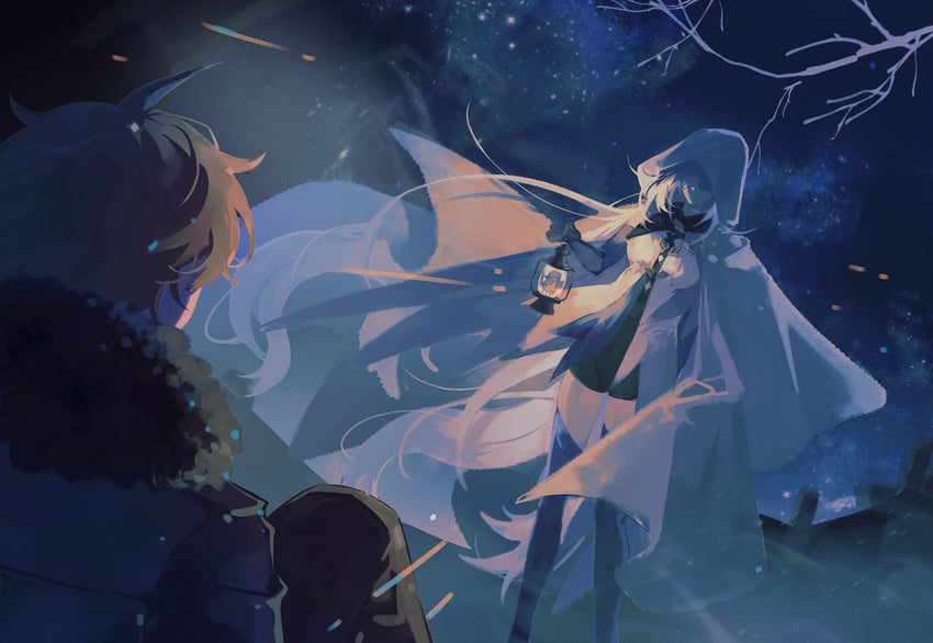 tartaglia and skirk (genshin impact) drawn by erdff720