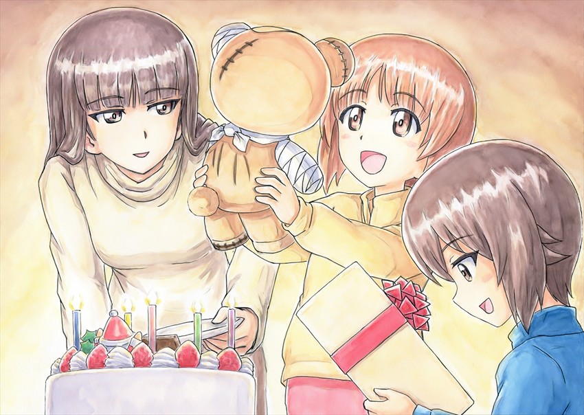 nishizumi miho, nishizumi maho, boko, and nishizumi shiho (girls und panzer) drawn by omachi_(slabco)