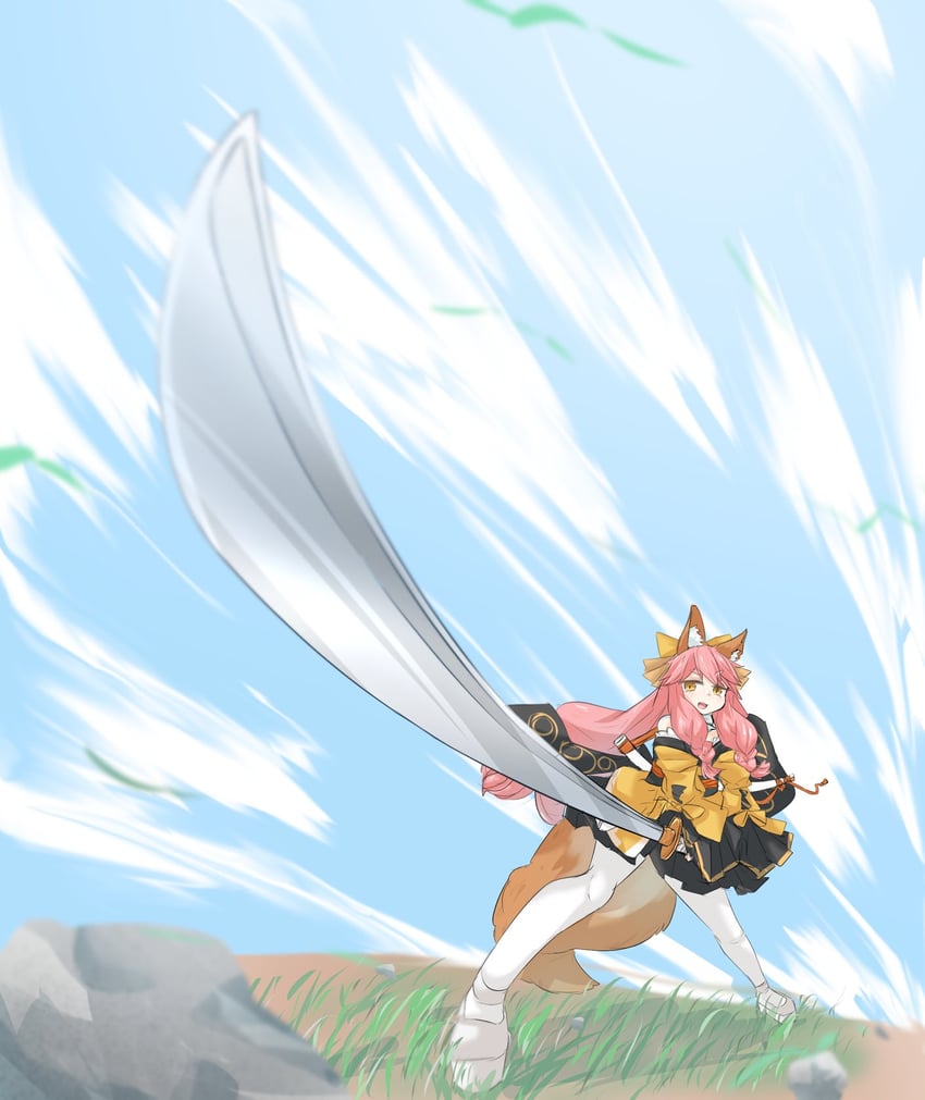 tamamo and tamamo aria (fate and 1 more) drawn by rexeig