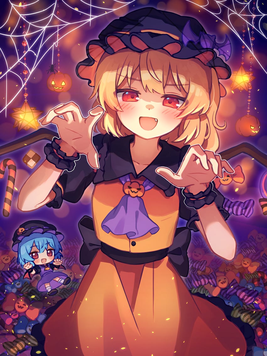 remilia scarlet and flandre scarlet (touhou) drawn by nene_man