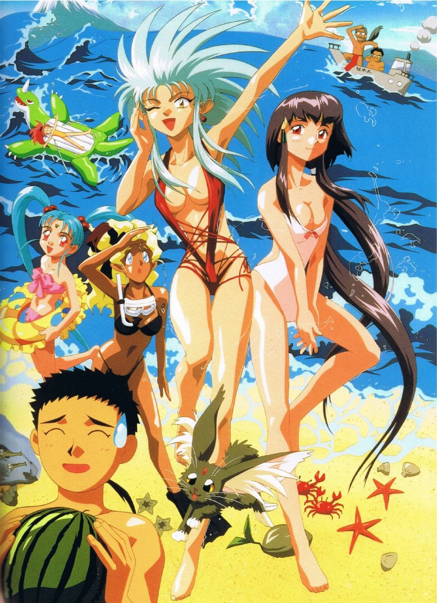 ryouko, masaki sasami jurai, kuramitsu mihoshi, masaki aeka jurai, ryou-ouki, and 2 more (tenchi muyou!)