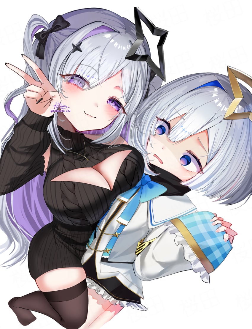 amane kanata and amane konata (hololive) drawn by sakurada_327