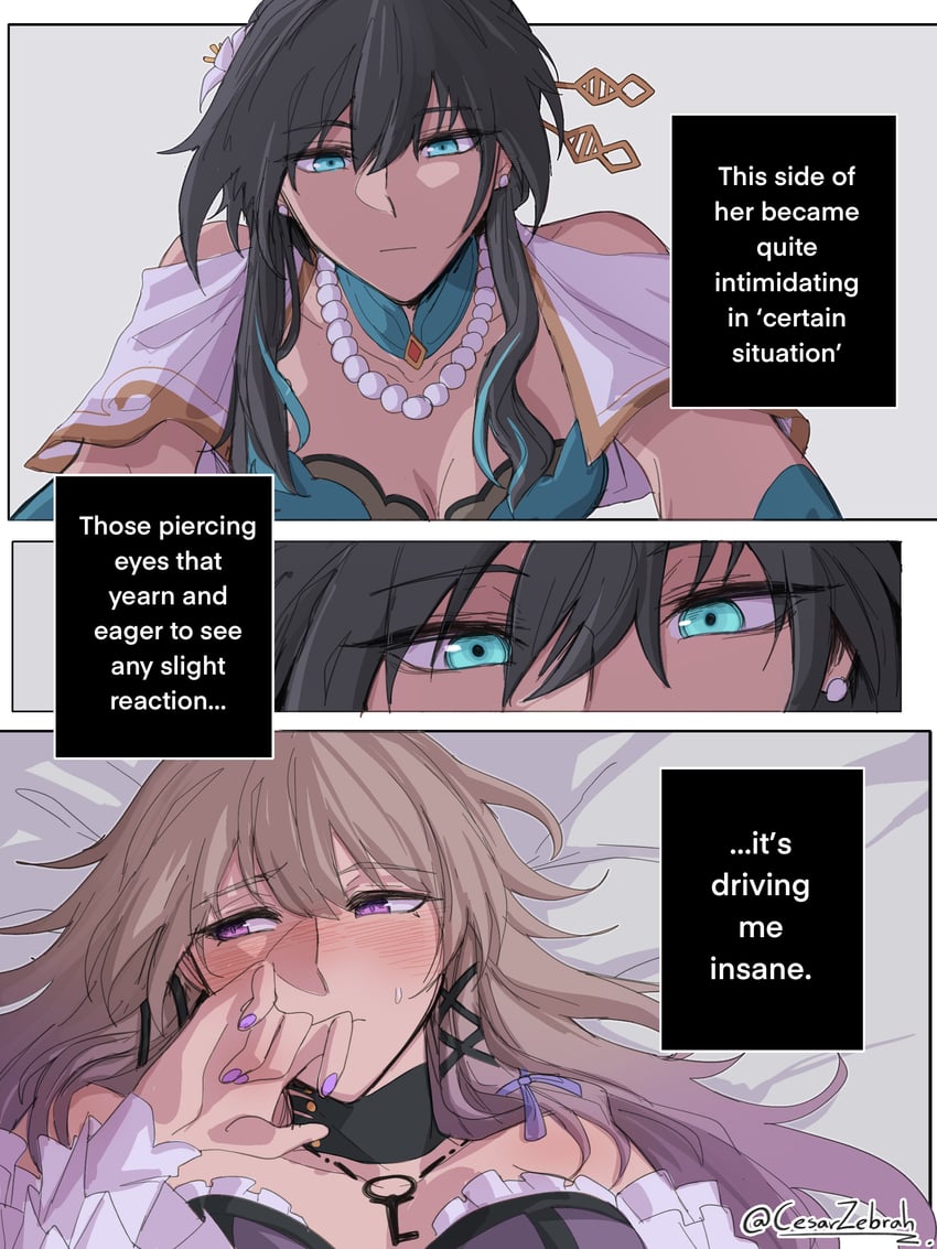 herta, the herta, and ruan mei (honkai and 1 more) drawn by cesar_zebrah