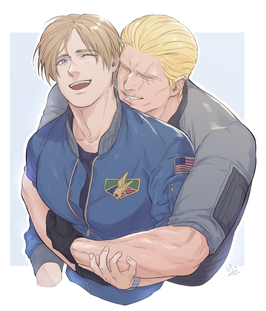leon s. kennedy and jack krauser (resident evil and 1 more) drawn by ya2der2