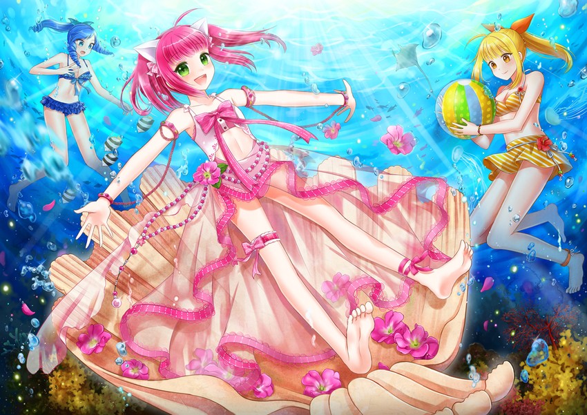 marin, urin, and warin (umi monogatari) drawn by naomi_(fantasia)