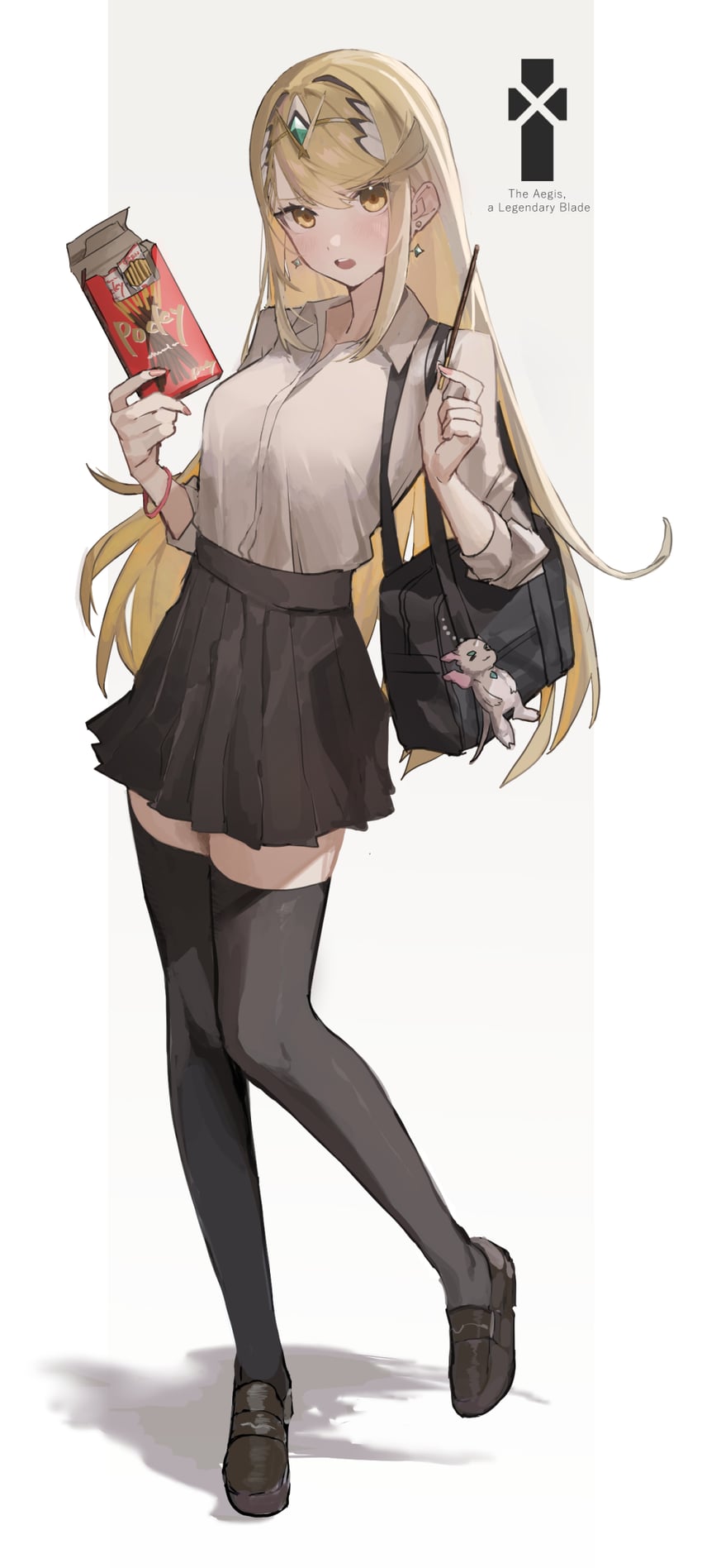 mythra (xenoblade chronicles and 1 more) drawn by mia_cbx