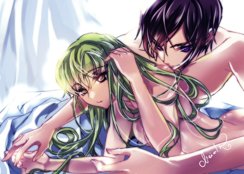 c.c. and lelouch vi britannia (code geass) drawn by meimi_k
