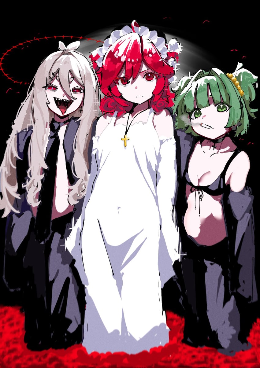 kasane teto, gekiyaku, and korone sera (original and 1 more) drawn by 0_onibi
