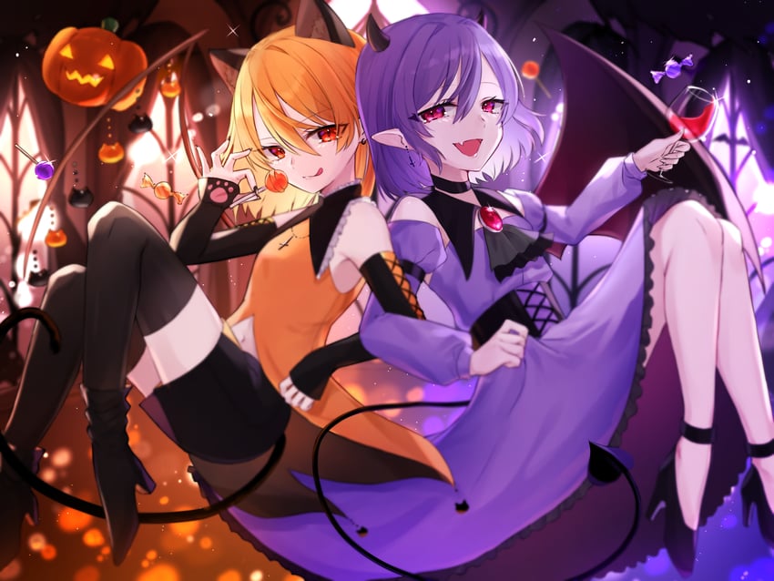 remilia scarlet and flandre scarlet (touhou) drawn by nano_popo02